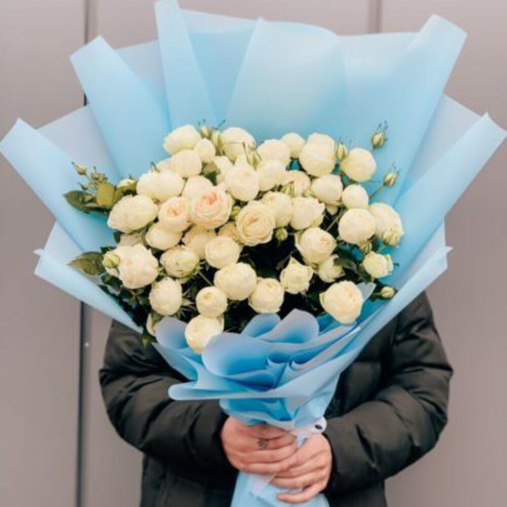 Букет из пионовидных роз Сноу Ворлд Киев